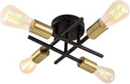 Modern Industrial Crossbar Four-Light Semi-Flush Ceiling Light | High & Bury