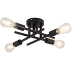 Modern Industrial Crossbar Four-Light Semi-Flush Ceiling Light | High & Bury
