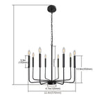 Modern Industrial Multi-Armed Minimalist Candle Holder Chandelier Pendant Light | High & Bury