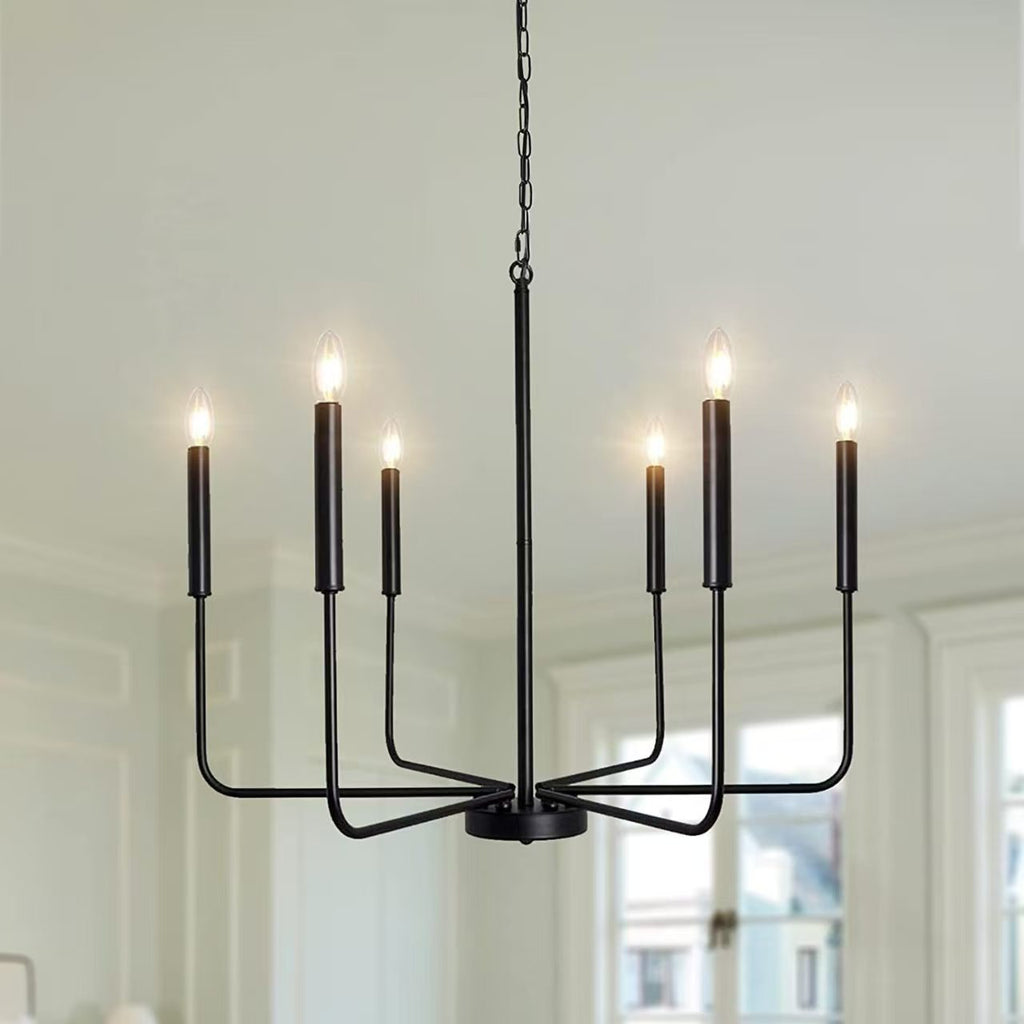 Modern Industrial Multi-Armed Minimalist Candle Holder Chandelier Pendant Light | High & Bury