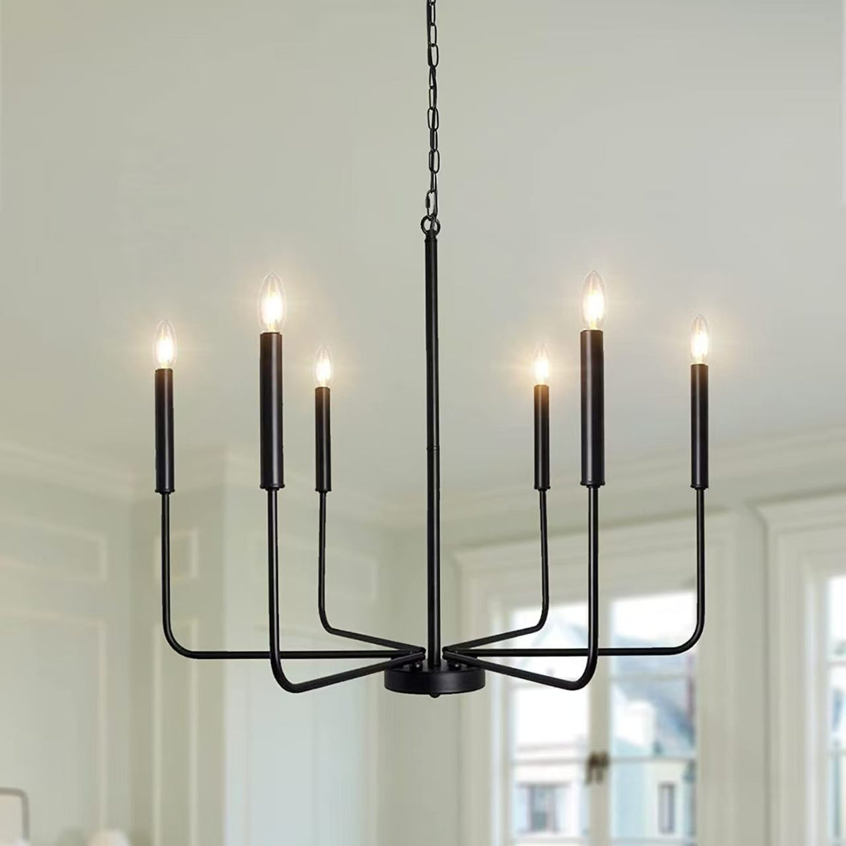Modern Industrial Multi-Armed Minimalist Candle Holder Chandelier Pendant Light | High & Bury