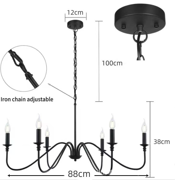 Modern Industrial Multi-Armed Minimalist Candle Holder Chandelier Pendant Light | High & Bury