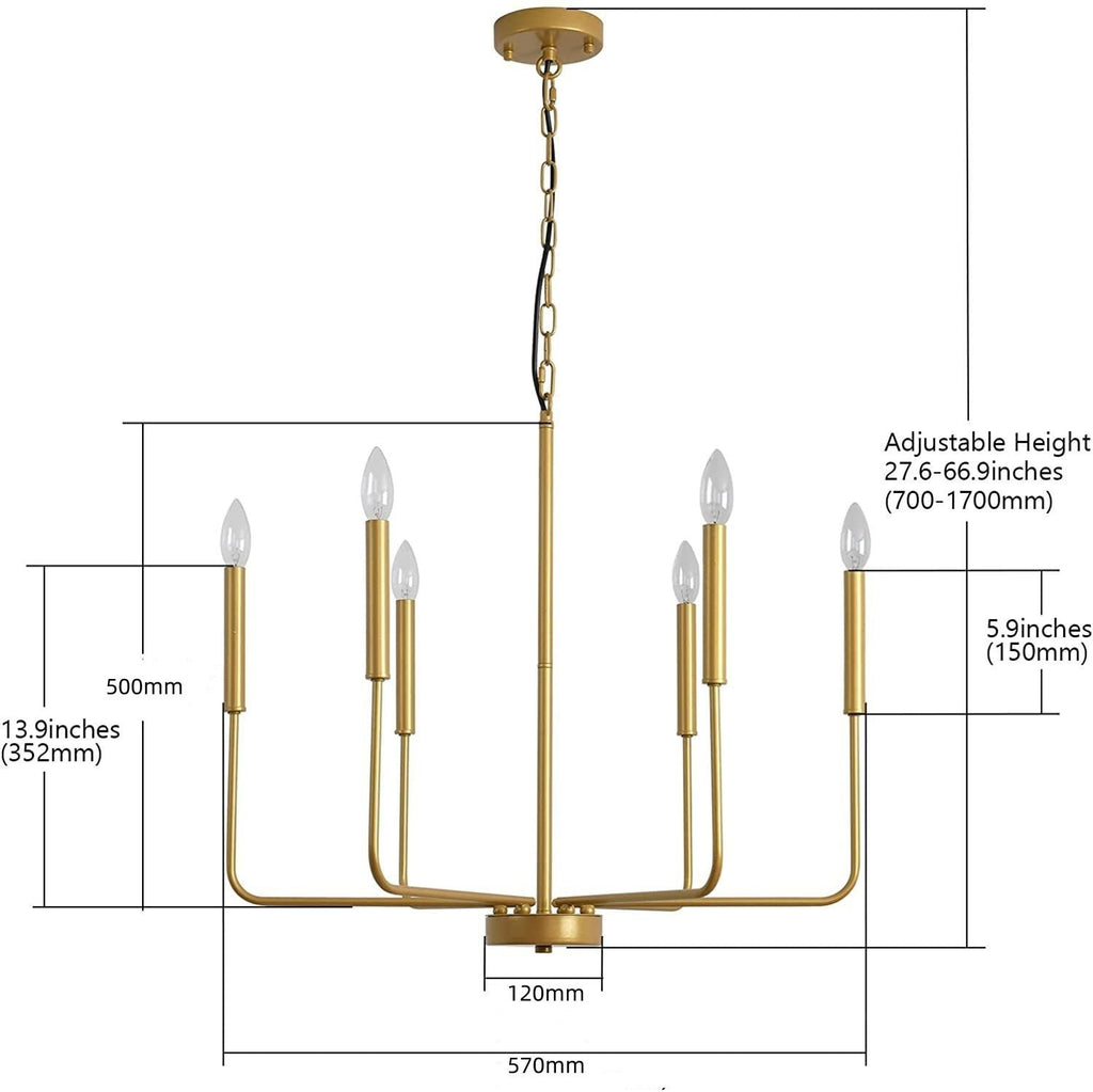 Modern Industrial Multi-Armed Minimalist Candle Holder Chandelier Pendant Light | High & Bury