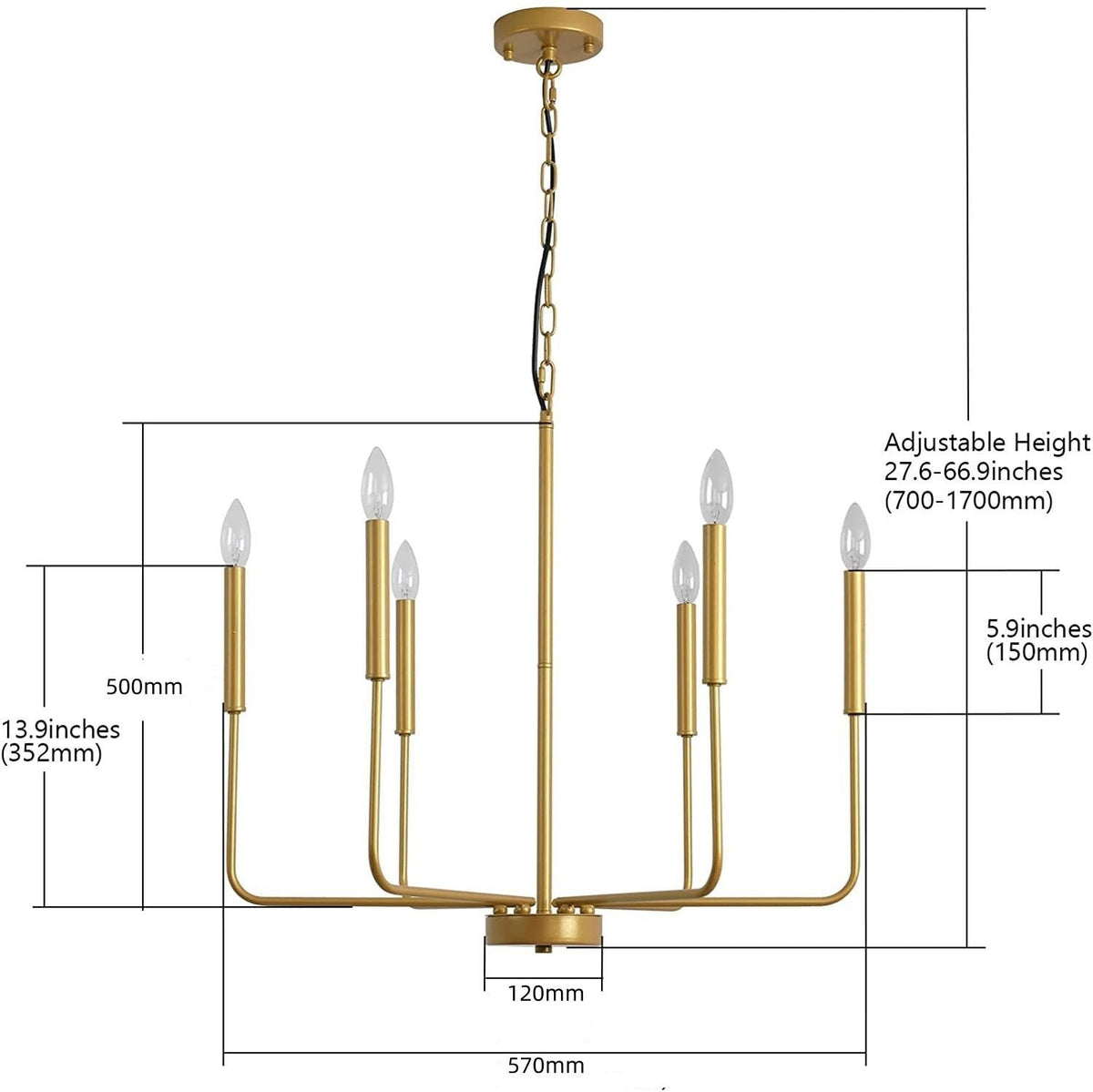 Modern Industrial Multi-Armed Minimalist Candle Holder Chandelier Pendant Light | High & Bury