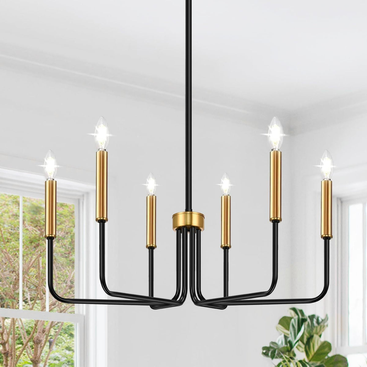 Modern Industrial Multi-Armed Minimalist Candle Holder Chandelier Pendant Light | High & Bury