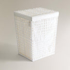 Modern Laundry Basket with Embroidered Pattern | High & Bury