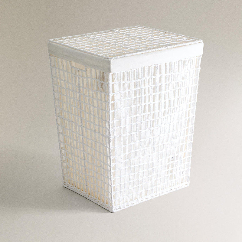Modern Laundry Basket with Embroidered Pattern | High & Bury