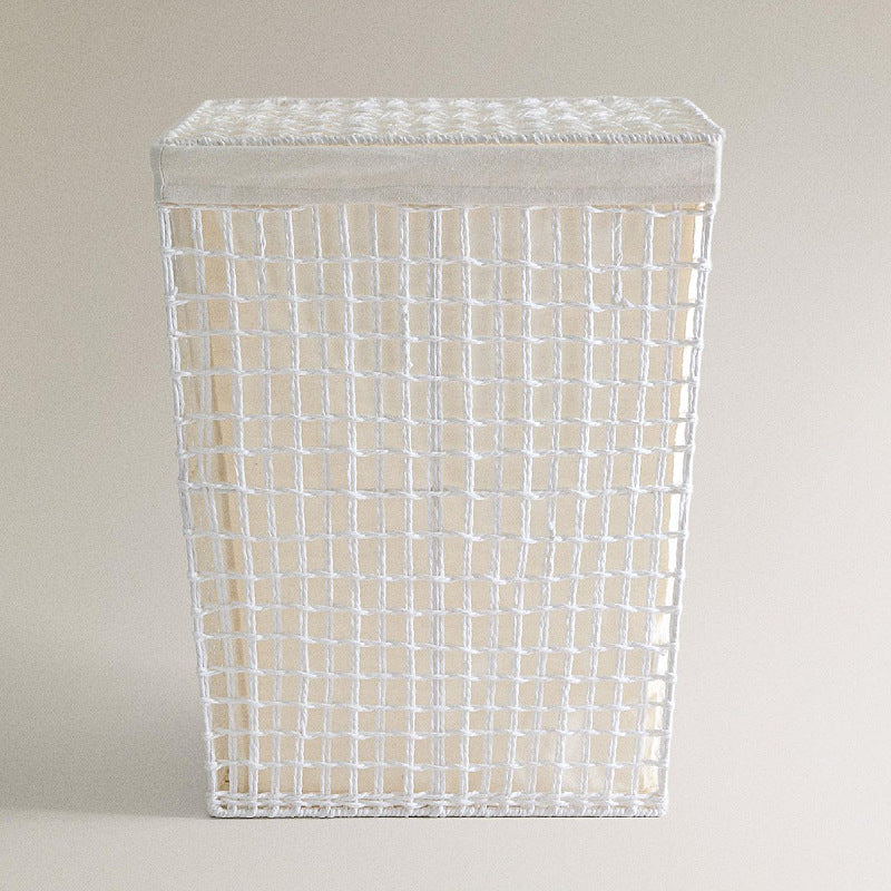 Modern Laundry Basket with Embroidered Pattern | High & Bury