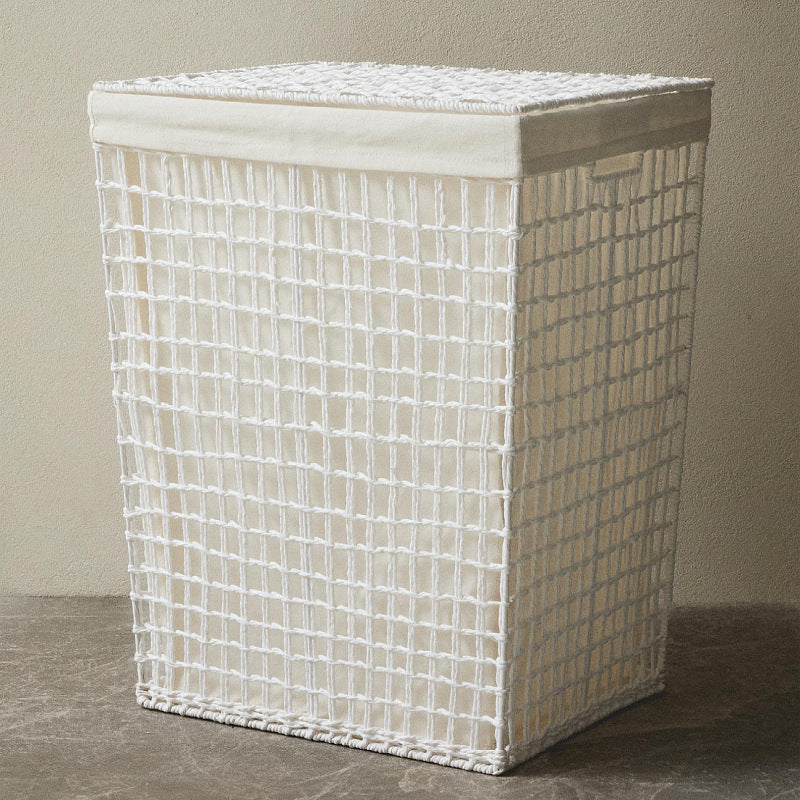 Modern Laundry Basket with Embroidered Pattern | High & Bury