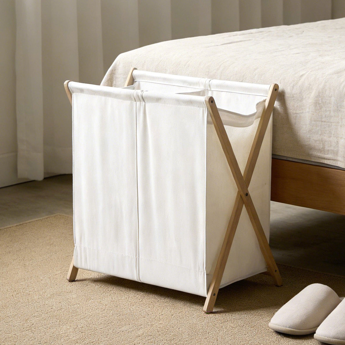 Modern Laundry Basket with Folding Frame | High & Bury