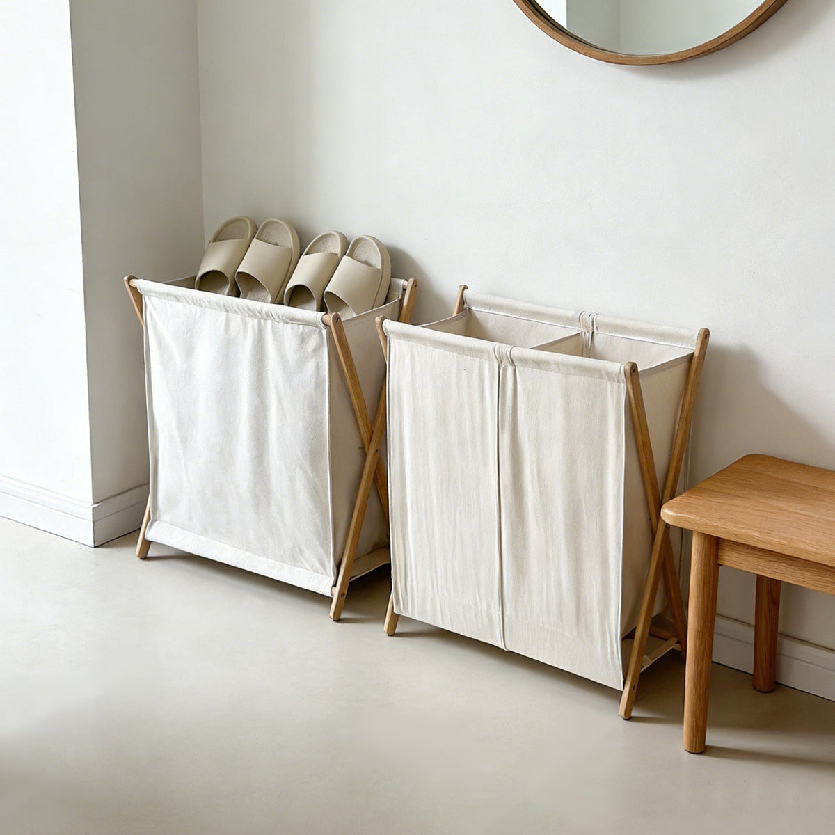 Modern Laundry Basket with Folding Frame | High & Bury