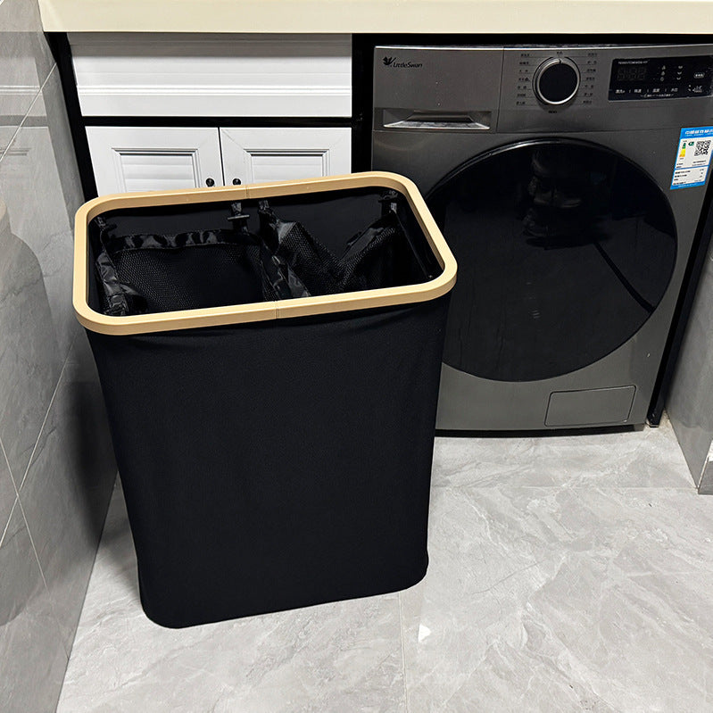 Modern Laundry Basket with Removable Lid and Carrying Handles | High & Bury