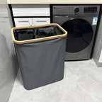 Modern Laundry Basket with Removable Lid and Carrying Handles | High & Bury