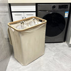 Modern Laundry Basket with Removable Lid and Carrying Handles | High & Bury