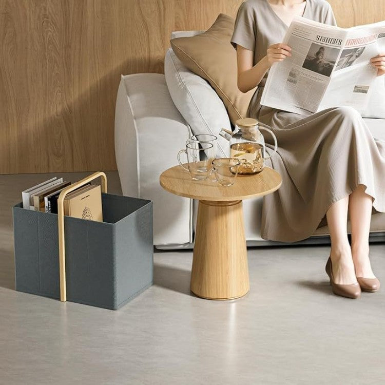 Modern Laundry Basket with Wooden Handle | High & Bury