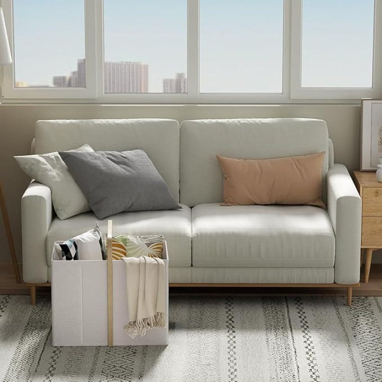 Modern Laundry Basket with Wooden Handle | High & Bury