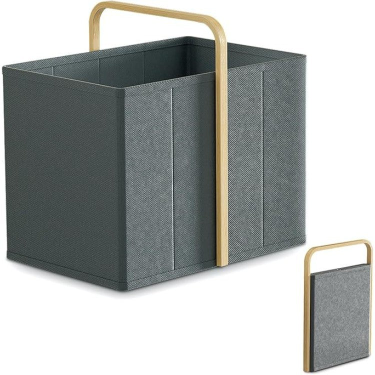 Modern Laundry Basket with Wooden Handle | High & Bury