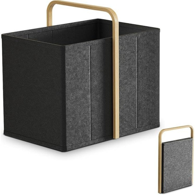 Modern Laundry Basket with Wooden Handle | High & Bury
