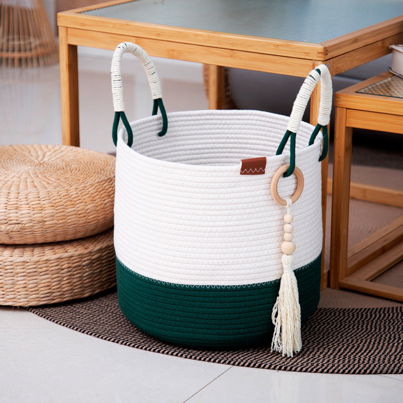 Modern Storage Basket Beige Brown | High & Bury