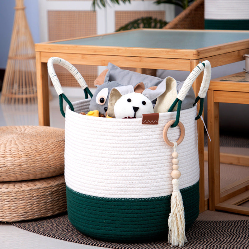 Modern Storage Basket Beige Brown | High & Bury