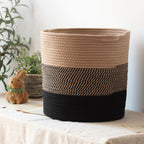 Modern Storage Basket with Gray Knit Pattern | High & Bury