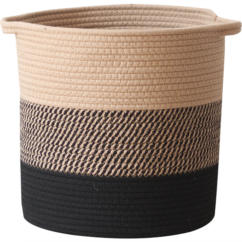 Modern Storage Basket with Gray Knit Pattern | High & Bury