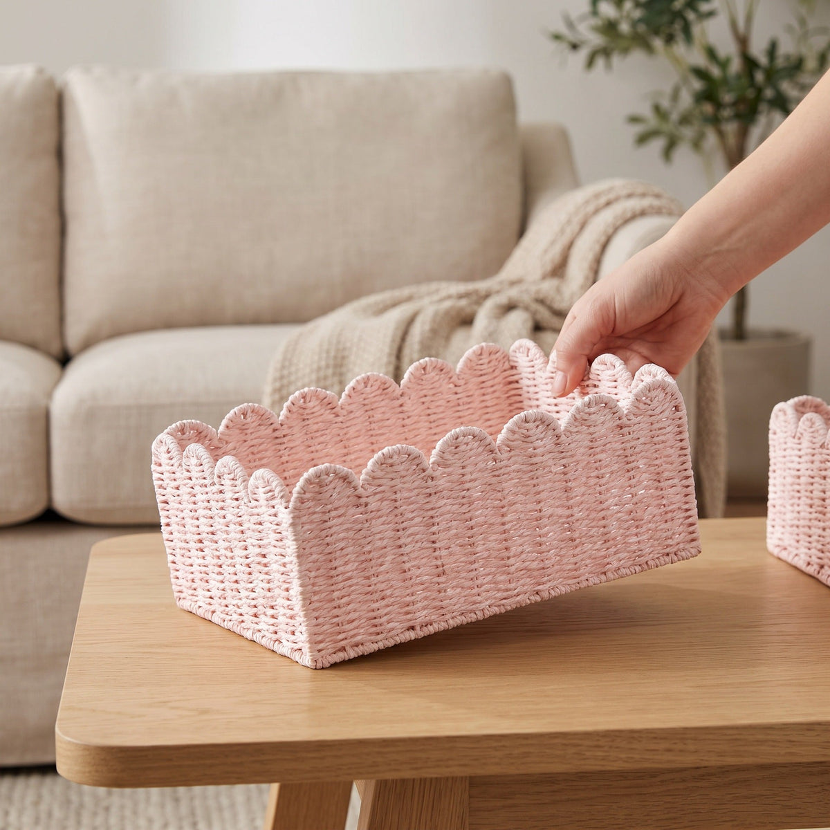 Modern Storage Basket with Wavy Edge | High & Bury
