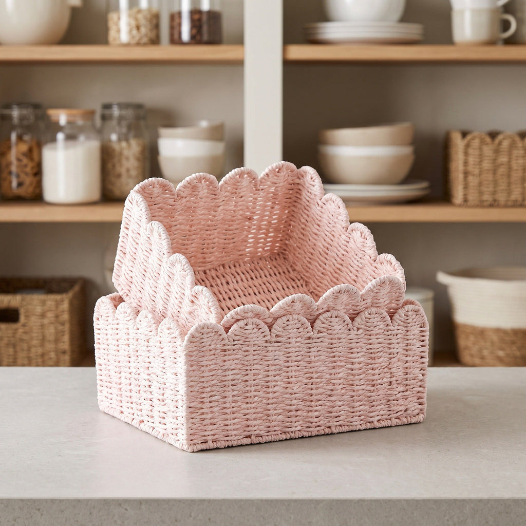 Modern Storage Basket with Wavy Edge | High & Bury