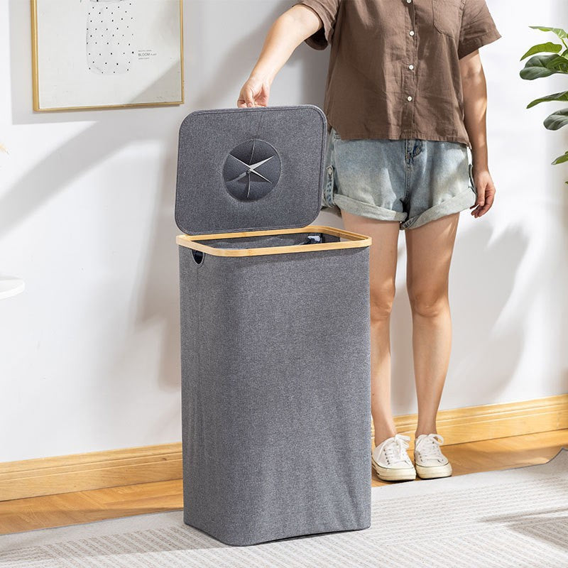 Modern Waste Separation Container with Removable Inner Insert and Bamboo Lid | High & Bury