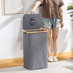 Modern Waste Separation Container with Removable Inner Insert and Bamboo Lid | High & Bury