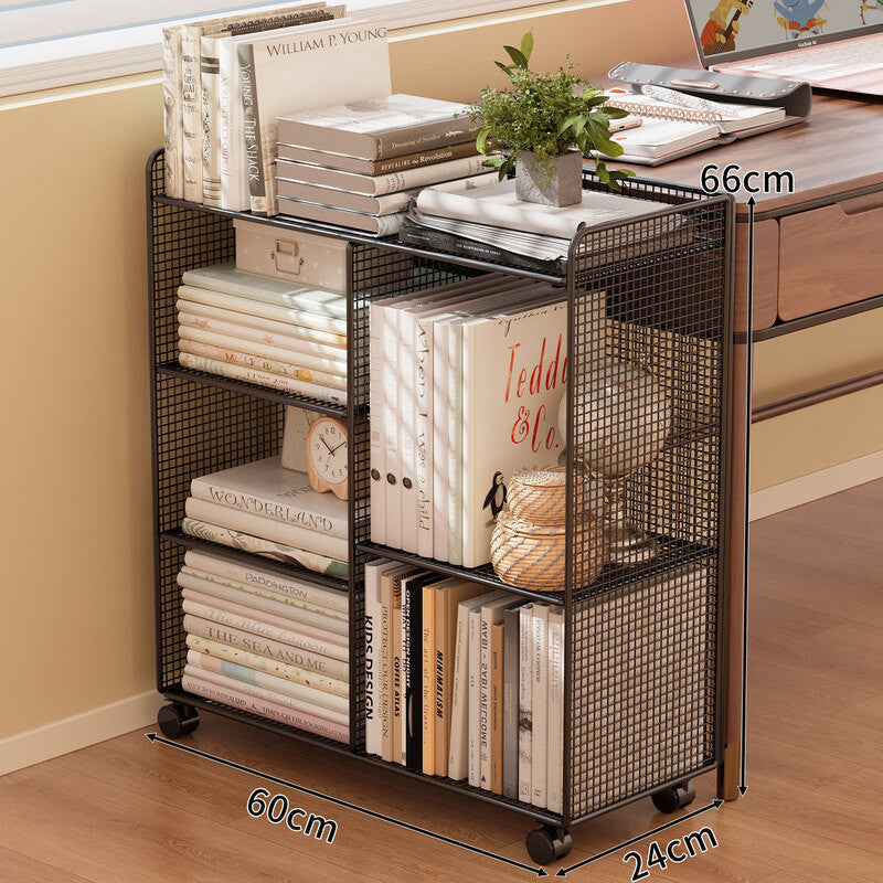 Modern Wire Grid Bookshelf Organizer | High & Bury