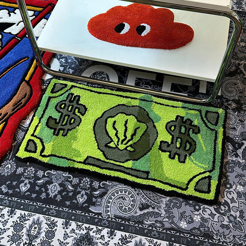Money-Themed Plush Floor Mat | High & Bury