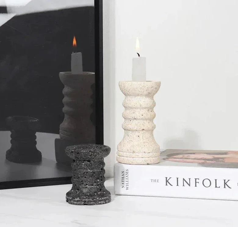 Moorthorpe Travertine Candle Holders