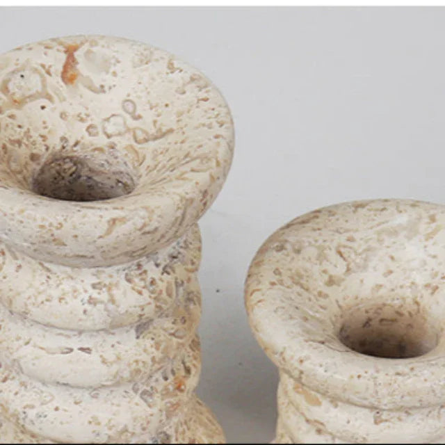 Moorthorpe Travertine Candle Holders