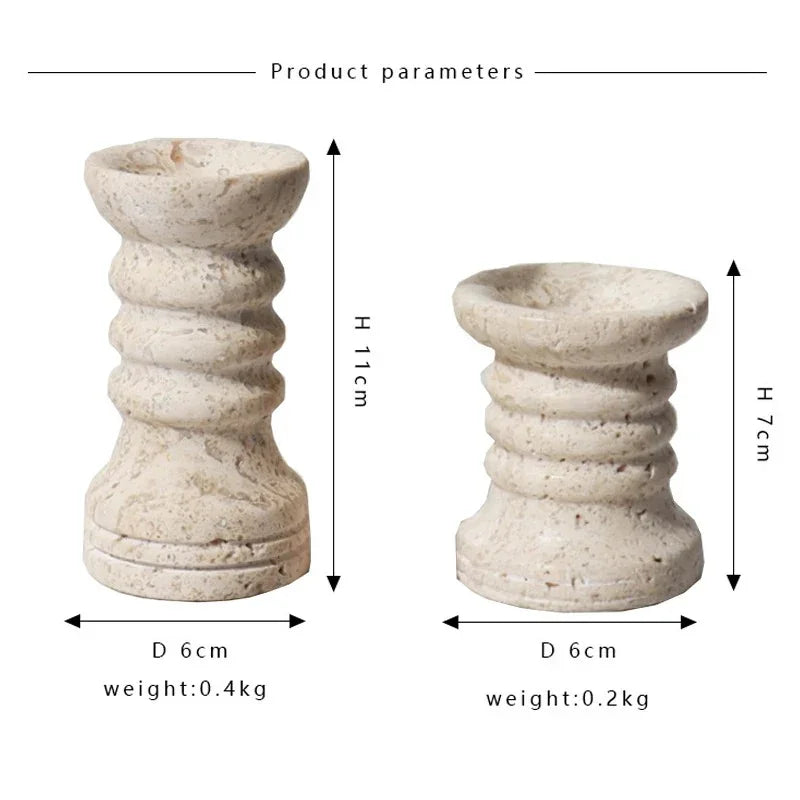 Moorthorpe Travertine Candle Holders