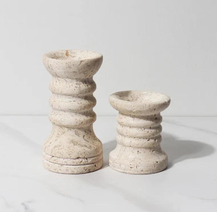 Moorthorpe Travertine Candle Holders