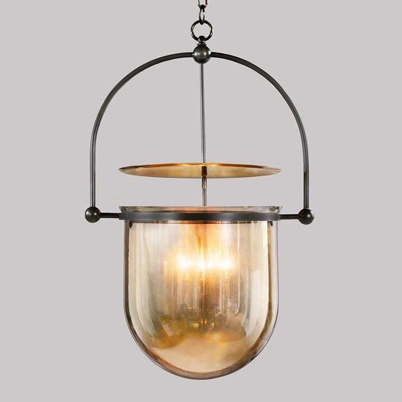 Mouth-Blown Glass Dome Pendant Light with Arch Frame | High & Bury