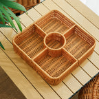 Multi-Compartment Woven Storage Basket | High & Bury
