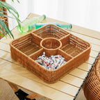 Multi-Compartment Woven Storage Basket | High & Bury