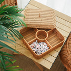 Multi-Compartment Woven Storage Basket | High & Bury