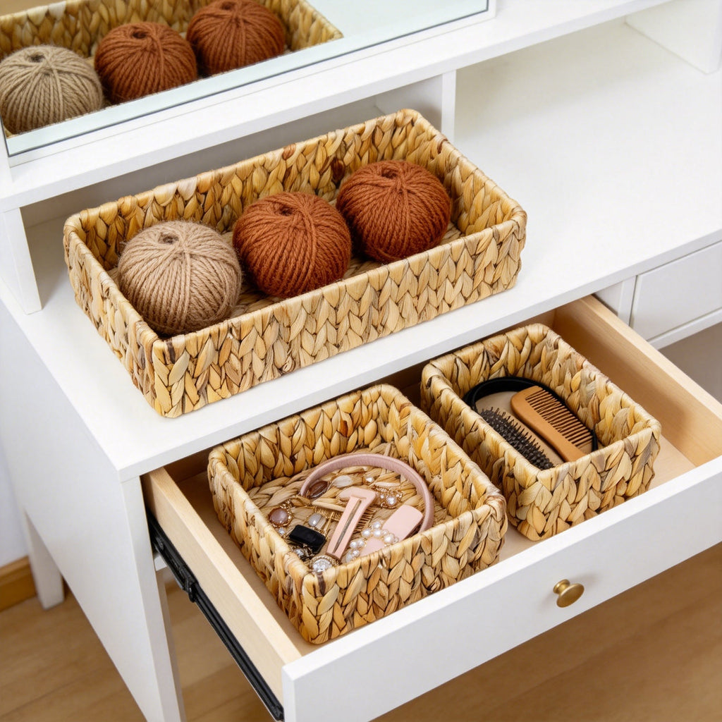 Multi-Compartment Woven Storage Organizer | High & Bury