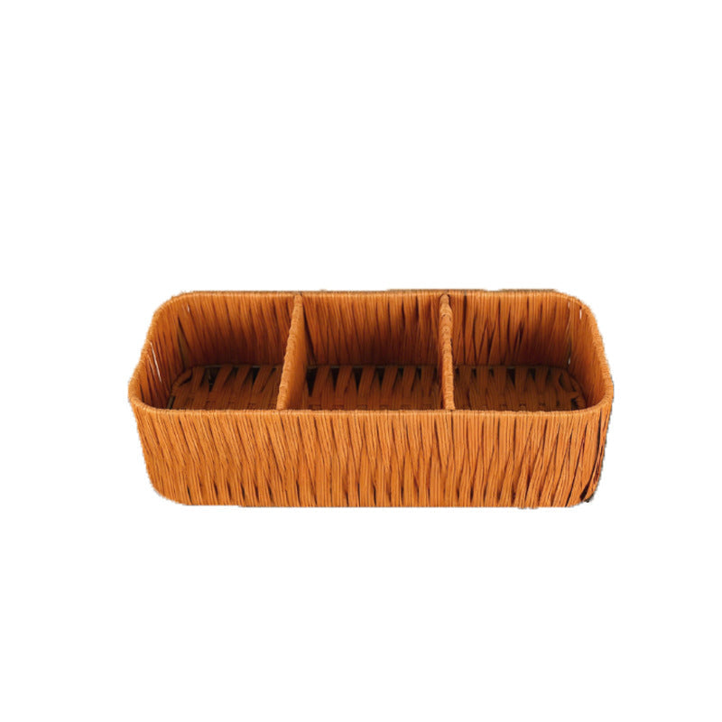 Multi-Compartment Woven Storage Tray | High & Bury