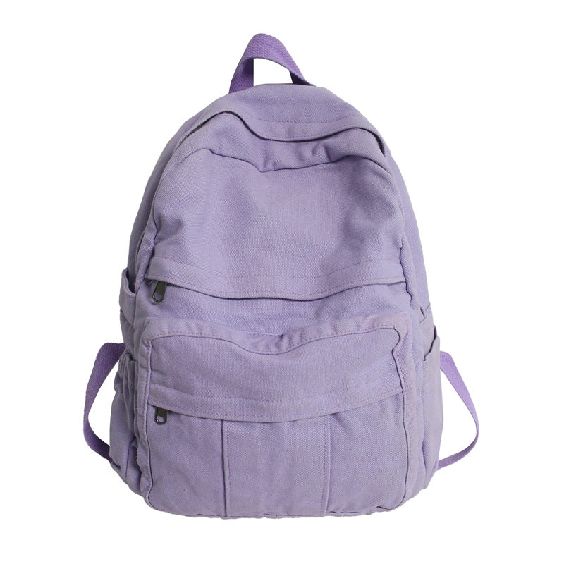 Multi-Functional Canvas School Backpack with Padded Adjustable Straps, view 2