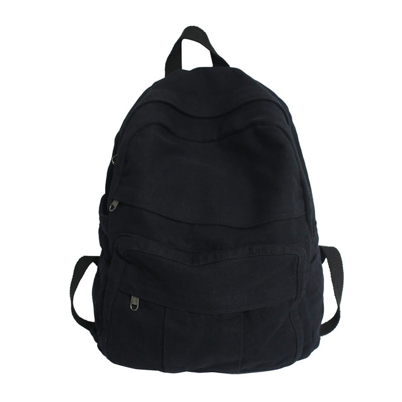 Multi-Functional Canvas School Backpack with Padded Adjustable Straps, view 3