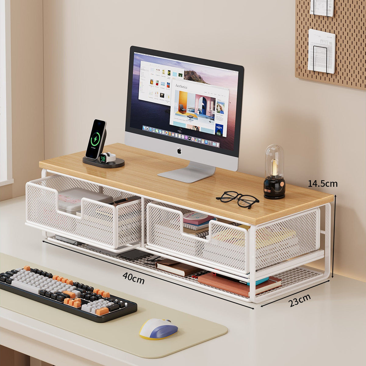 Multi-Functional Wire Mesh Desktop Organizer | High & Bury