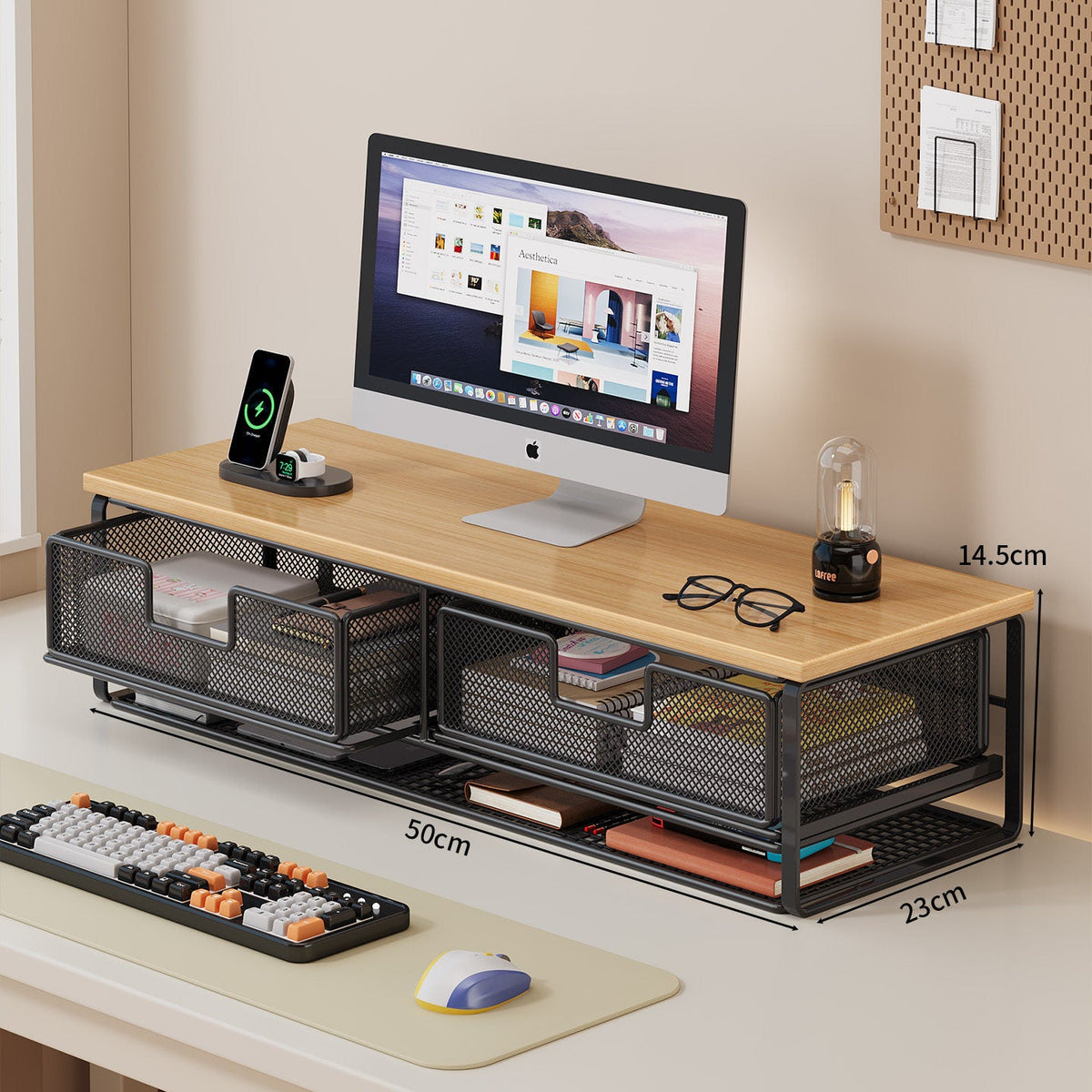 Multi-Functional Wire Mesh Desktop Organizer | High & Bury