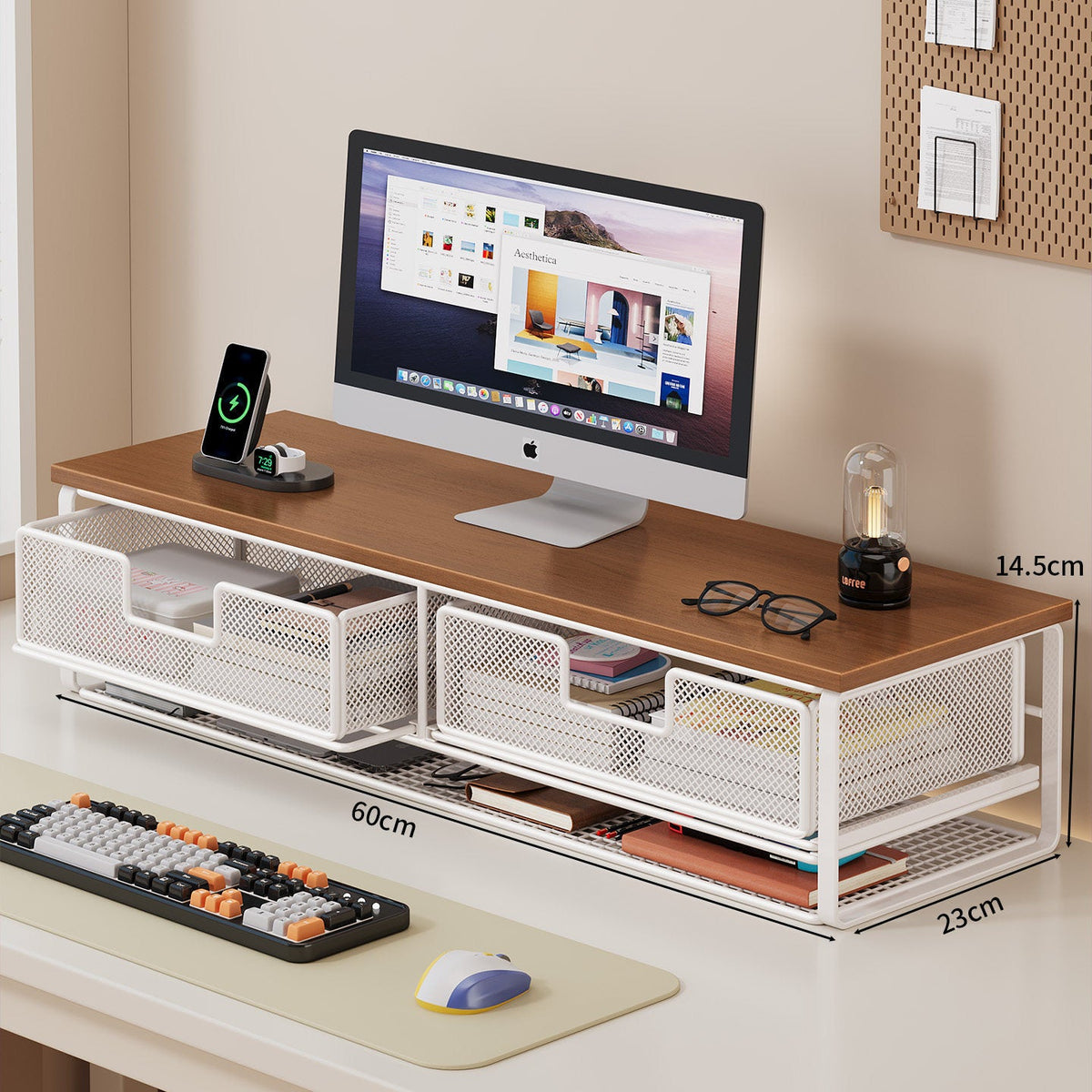 Multi-Functional Wire Mesh Desktop Organizer | High & Bury
