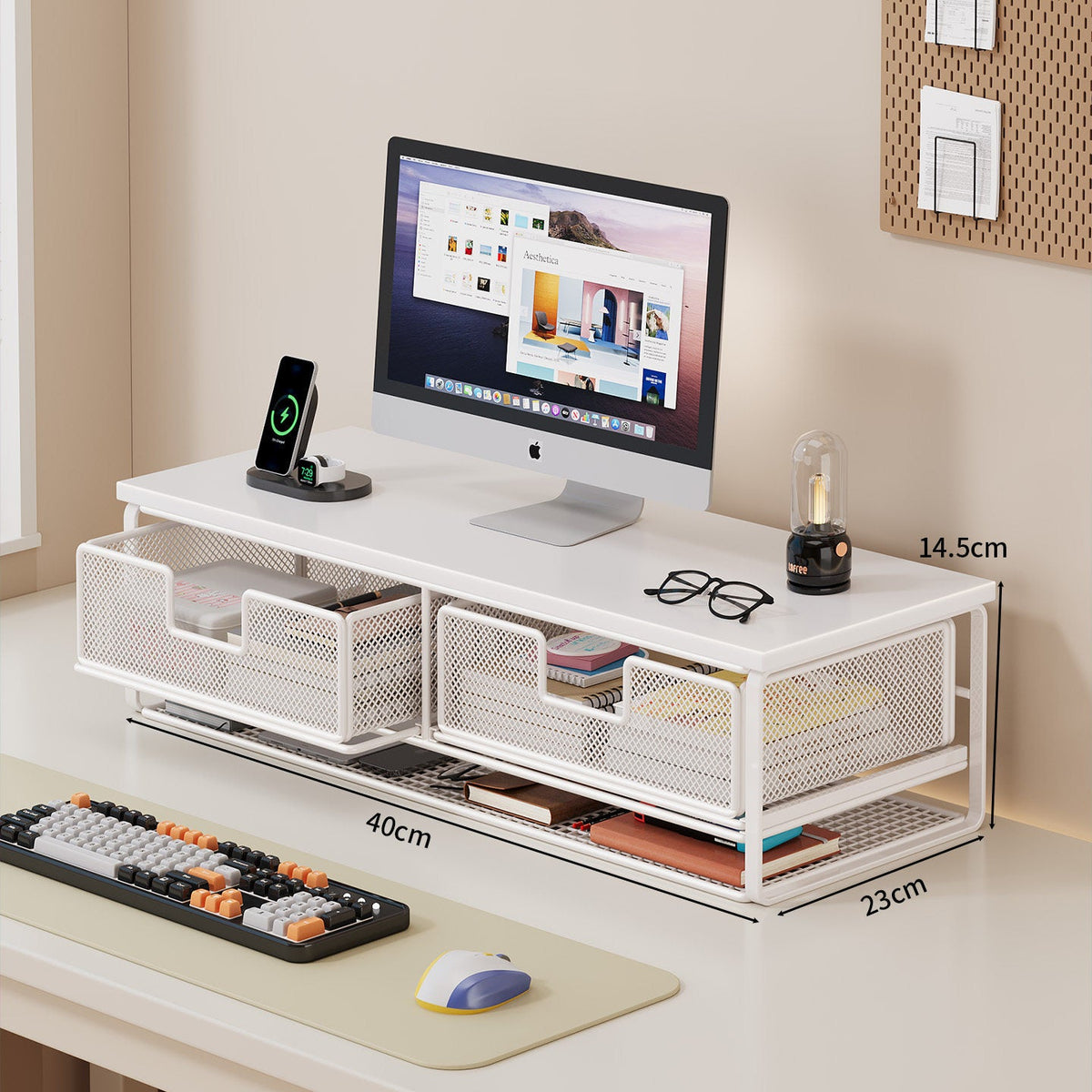 Multi-Functional Wire Mesh Desktop Organizer | High & Bury