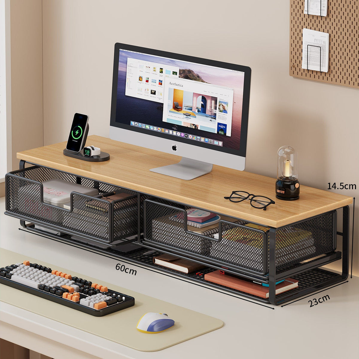 Multi-Functional Wire Mesh Desktop Organizer | High & Bury