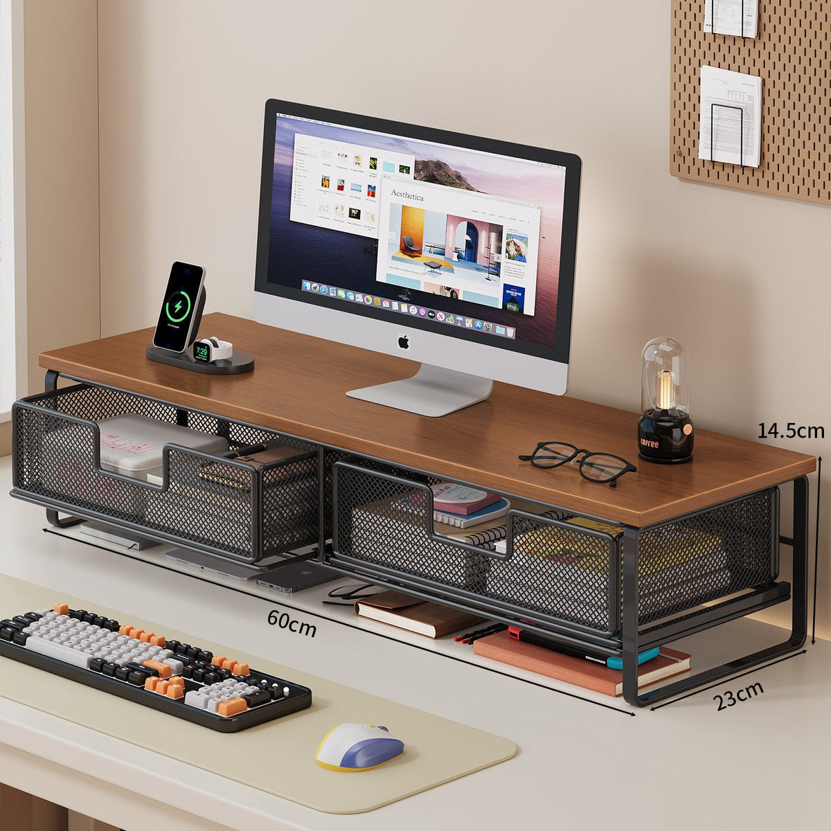Multi-Functional Wire Mesh Desktop Organizer | High & Bury